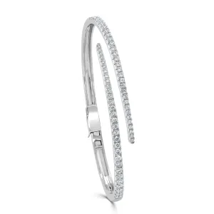 14K Gold & Diamond Cuff Bangle - 1.28ct