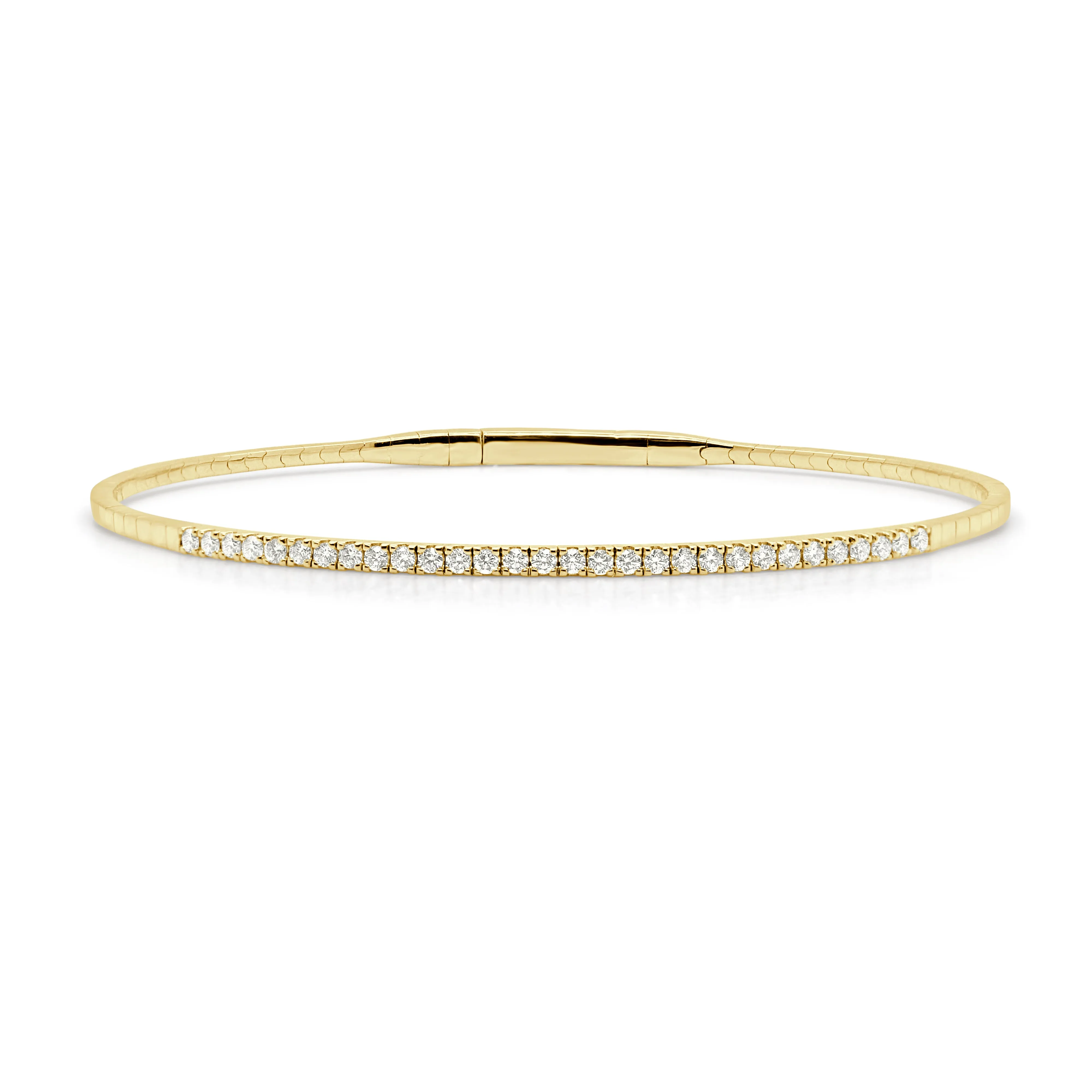 14K Gold & Diamond Flexible Bangle - 0.40ct