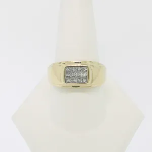 14K Yellow Gold Men's Invisible Set Diamond Ring (~.72CTW) Size 10.75 (Estate)