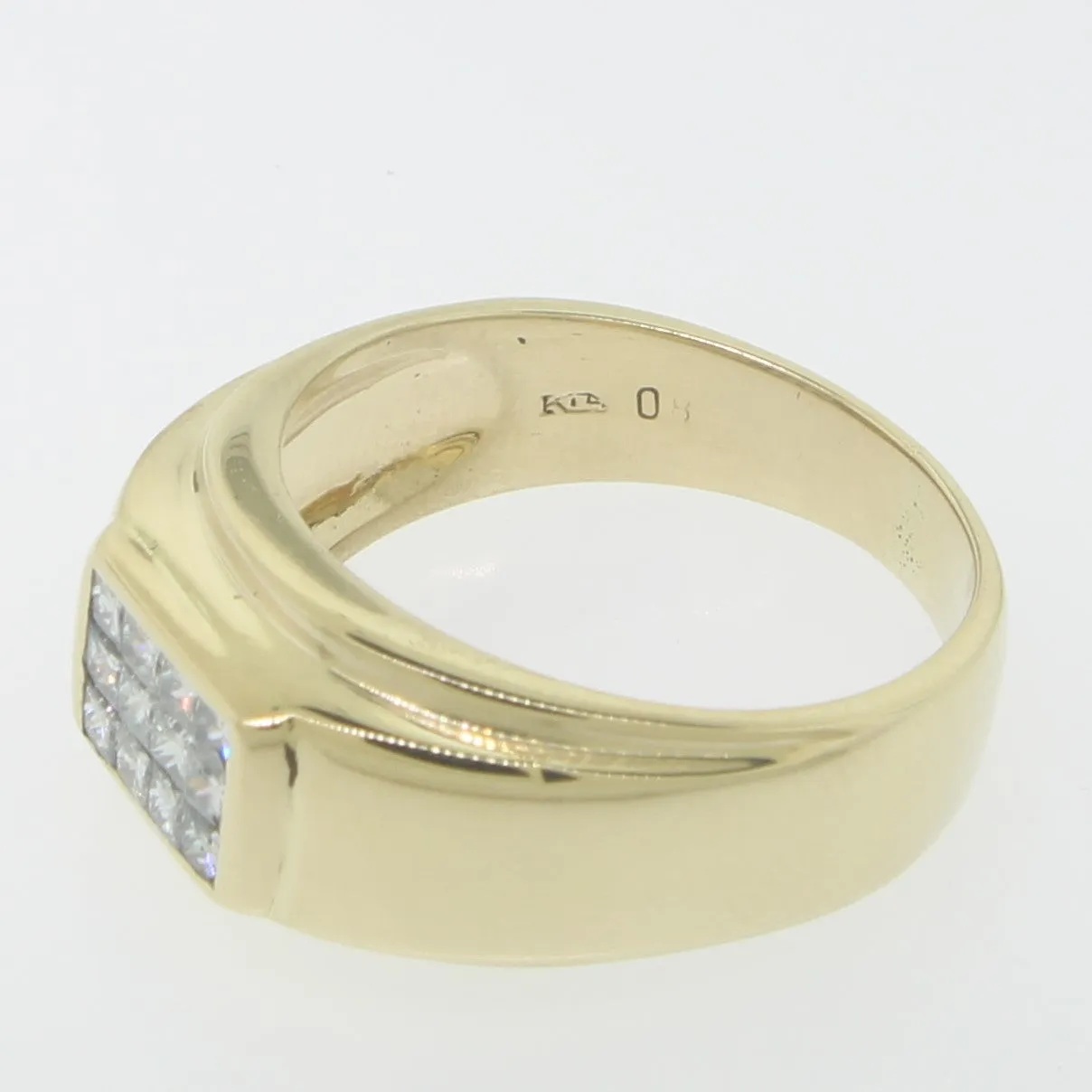 14K Yellow Gold Men's Invisible Set Diamond Ring (~.72CTW) Size 10.75 (Estate)