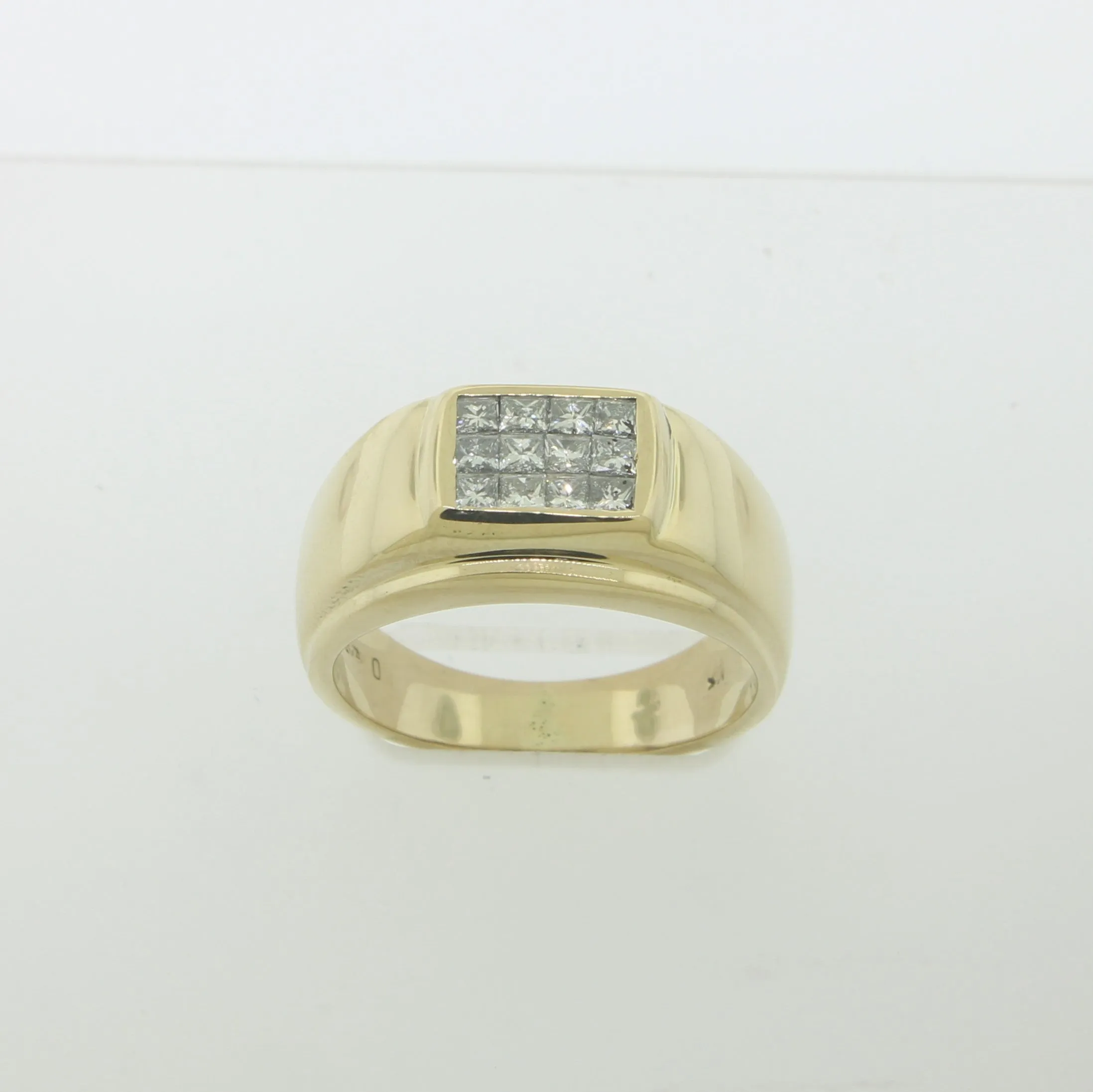 14K Yellow Gold Men's Invisible Set Diamond Ring (~.72CTW) Size 10.75 (Estate)