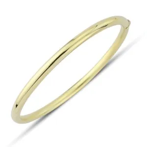 18ct Gold Oval Bangle, Women's Refined Hinged Design, 4mm, 26.80g, Gift Box Included