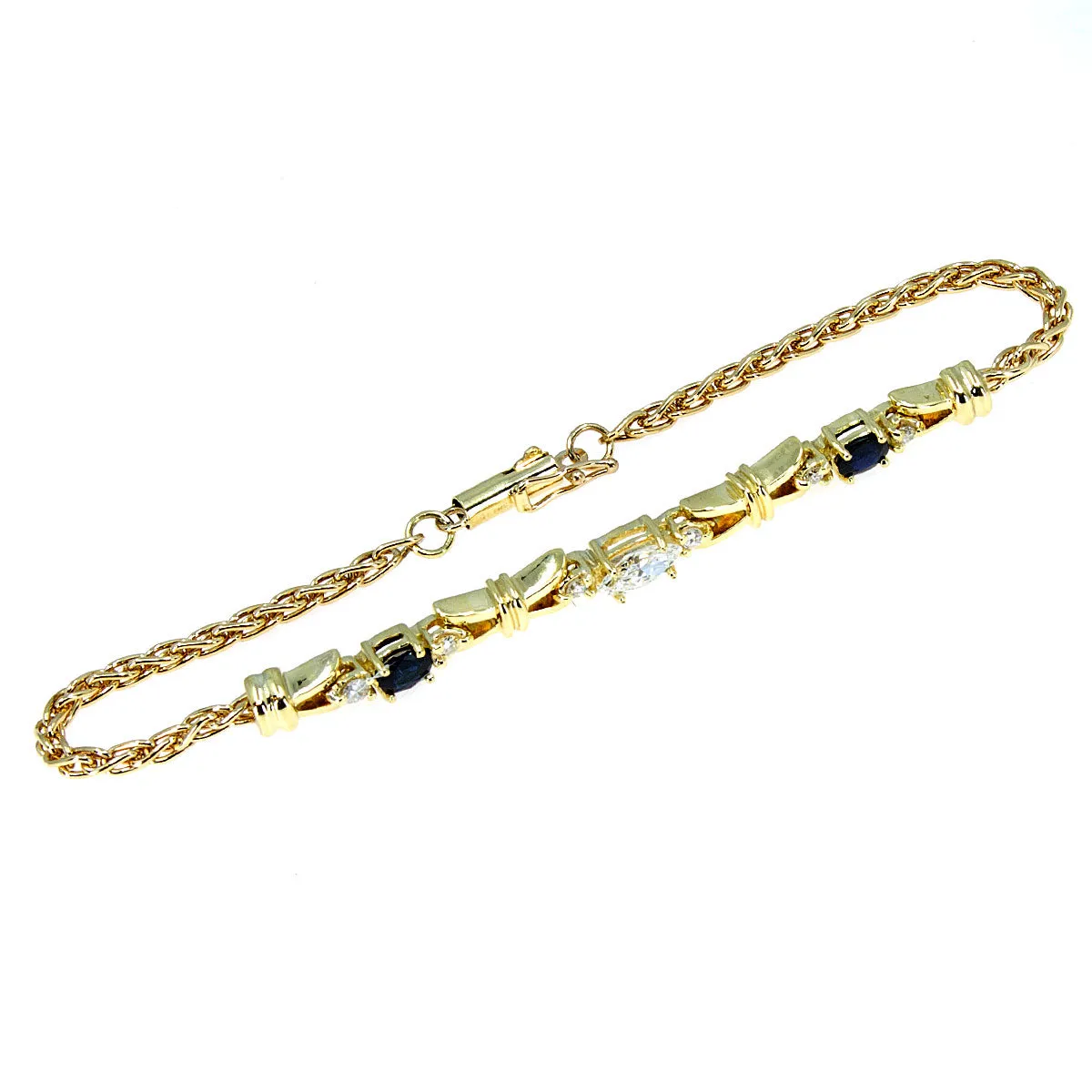 18K Diamond & Sapphire Bracelet