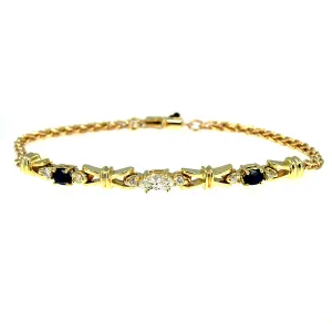 18K Diamond & Sapphire Bracelet