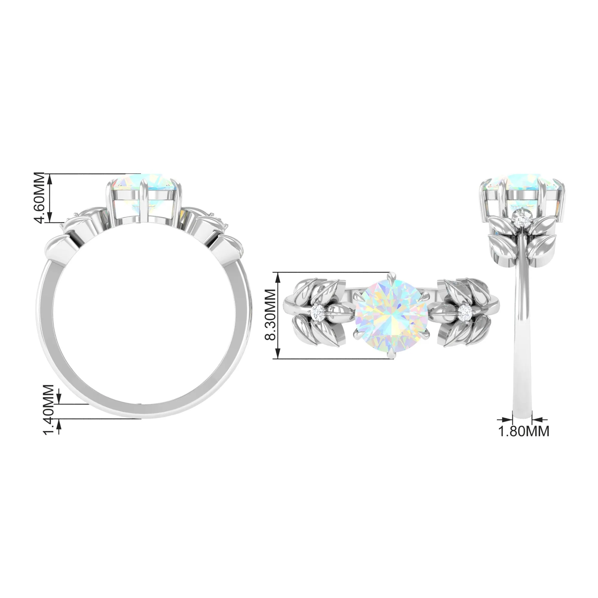 2 CT Floral Inspired Ethiopian Opal and Diamond Solitaire Engagement Ring