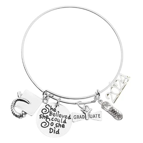 2024 Sports Graduation Bracelet - She Believed She Could- Pick Activity