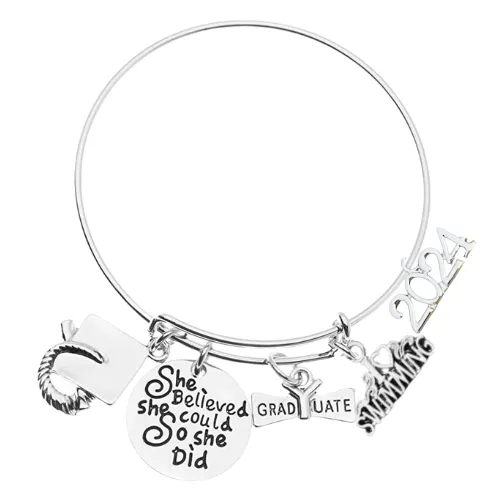 2024 Sports Graduation Bracelet - She Believed She Could- Pick Activity