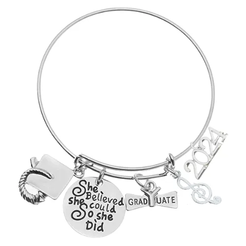 2024 Sports Graduation Bracelet - She Believed She Could- Pick Activity