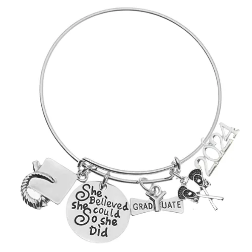 2024 Sports Graduation Bracelet - She Believed She Could- Pick Activity