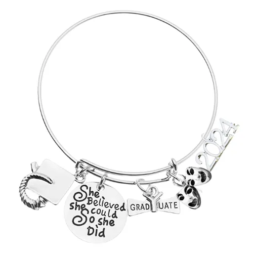 2024 Sports Graduation Bracelet - She Believed She Could- Pick Activity