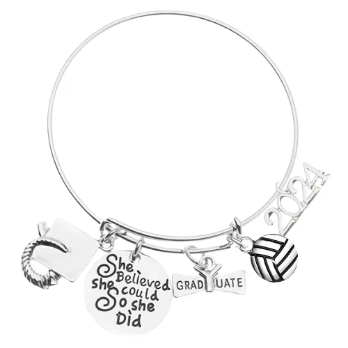 2024 Sports Graduation Bracelet - She Believed She Could- Pick Activity