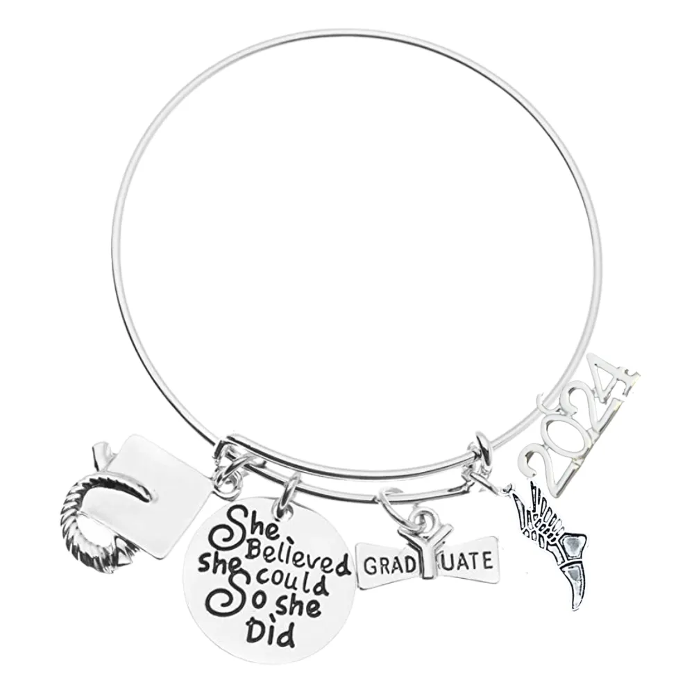 2024 Sports Graduation Bracelet - She Believed She Could- Pick Activity