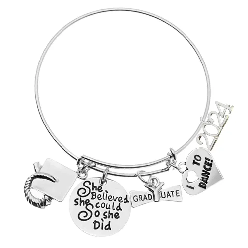 2024 Sports Graduation Bracelet - She Believed She Could- Pick Activity