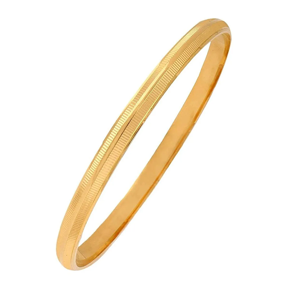 22K Gold Plated Stripe Punjabi Sardarji Sikkh Kada Bangle Bracelet