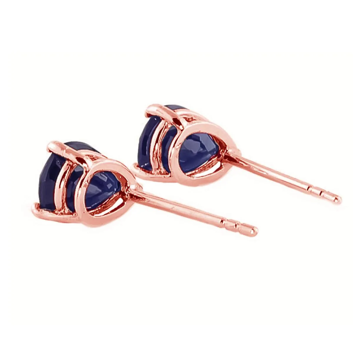 3 Carat 14K Solid Rose Gold Allure Sapphire Stud Earrings