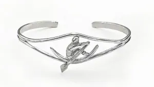 3D Side View Single Scull in Thin Split Cuff Rowing Bracelet