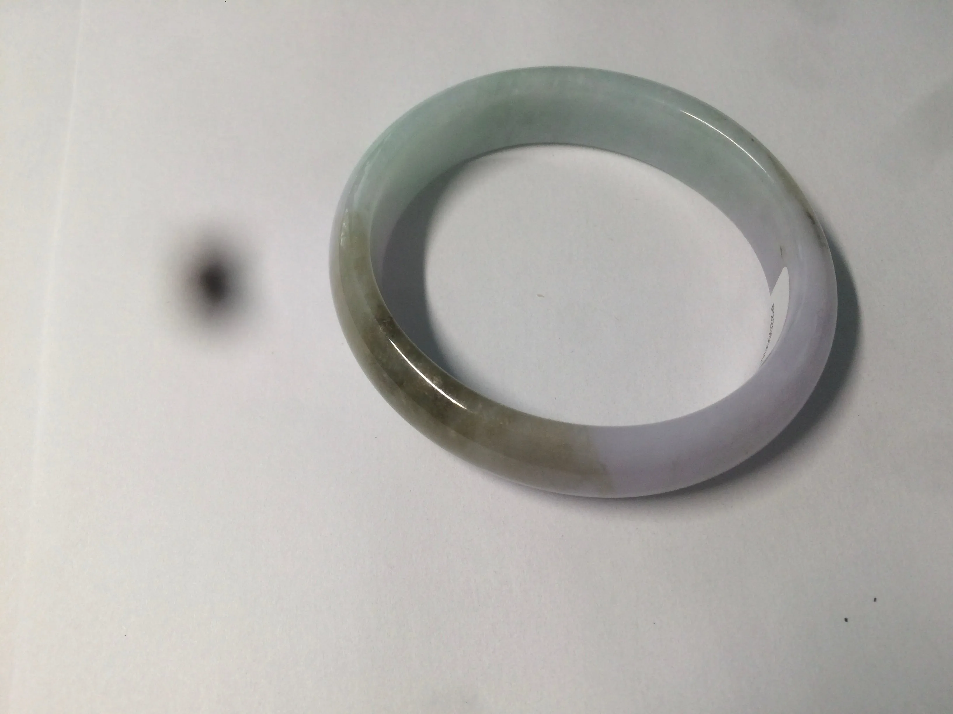 47.5mm Certified Type A 100% Natural light green/purple/brown (Fu Lu Shou) oval Jadeite Jade bangle AT57-4197