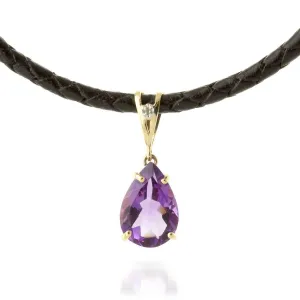 6.01 Carat 14K Solid Yellow Gold Magnitude Amethyst Diamond Necklace