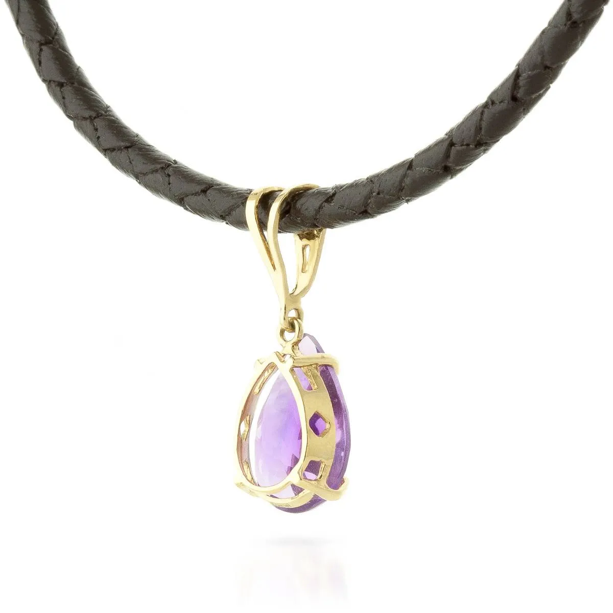 6.01 Carat 14K Solid Yellow Gold Magnitude Amethyst Diamond Necklace