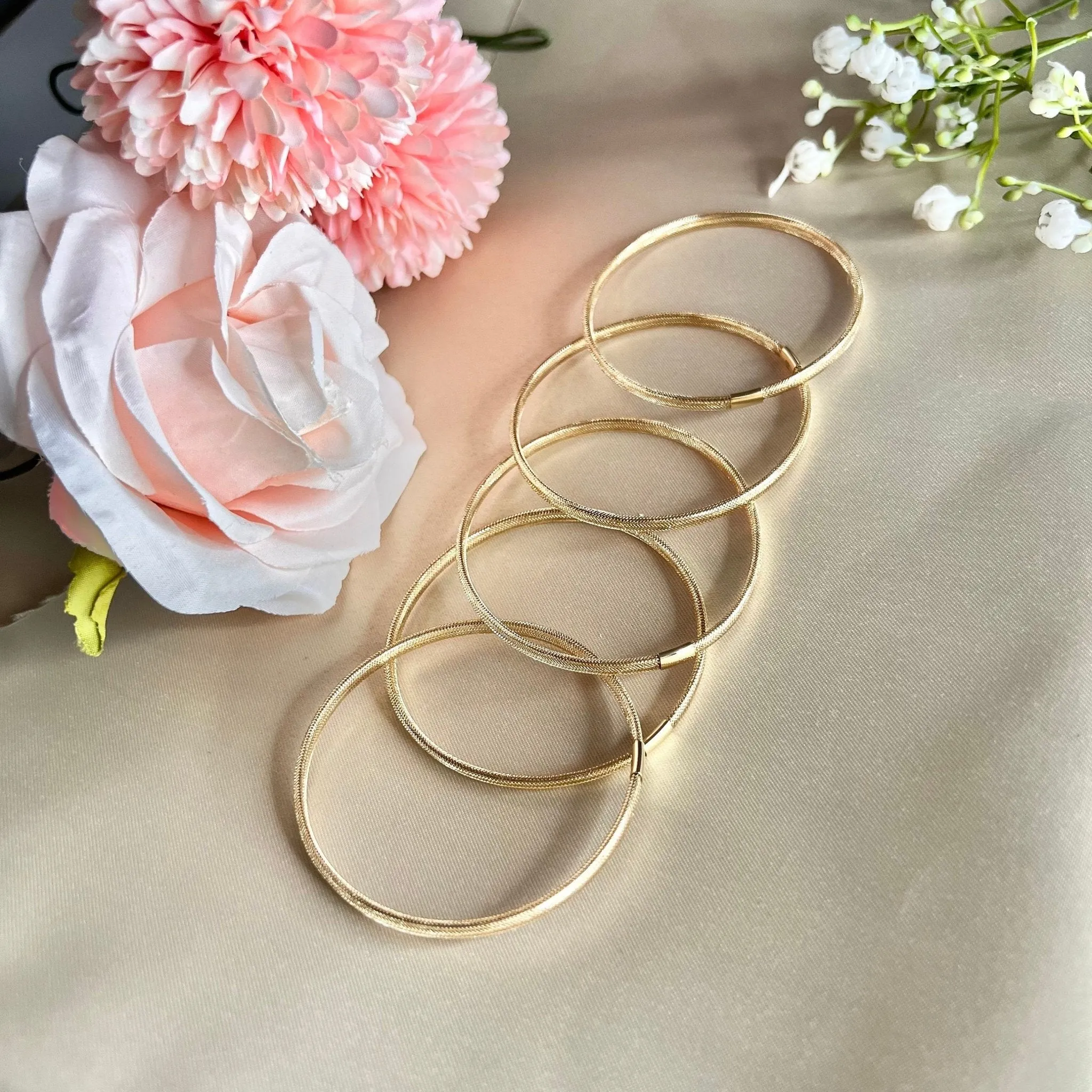 9ct Gold 4mm Mesh Bangle