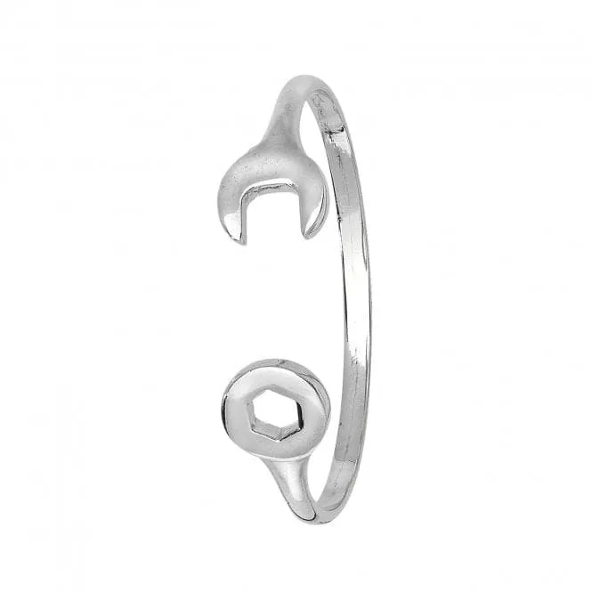 9ct White Gold Baby Spanner Bangle BN356W