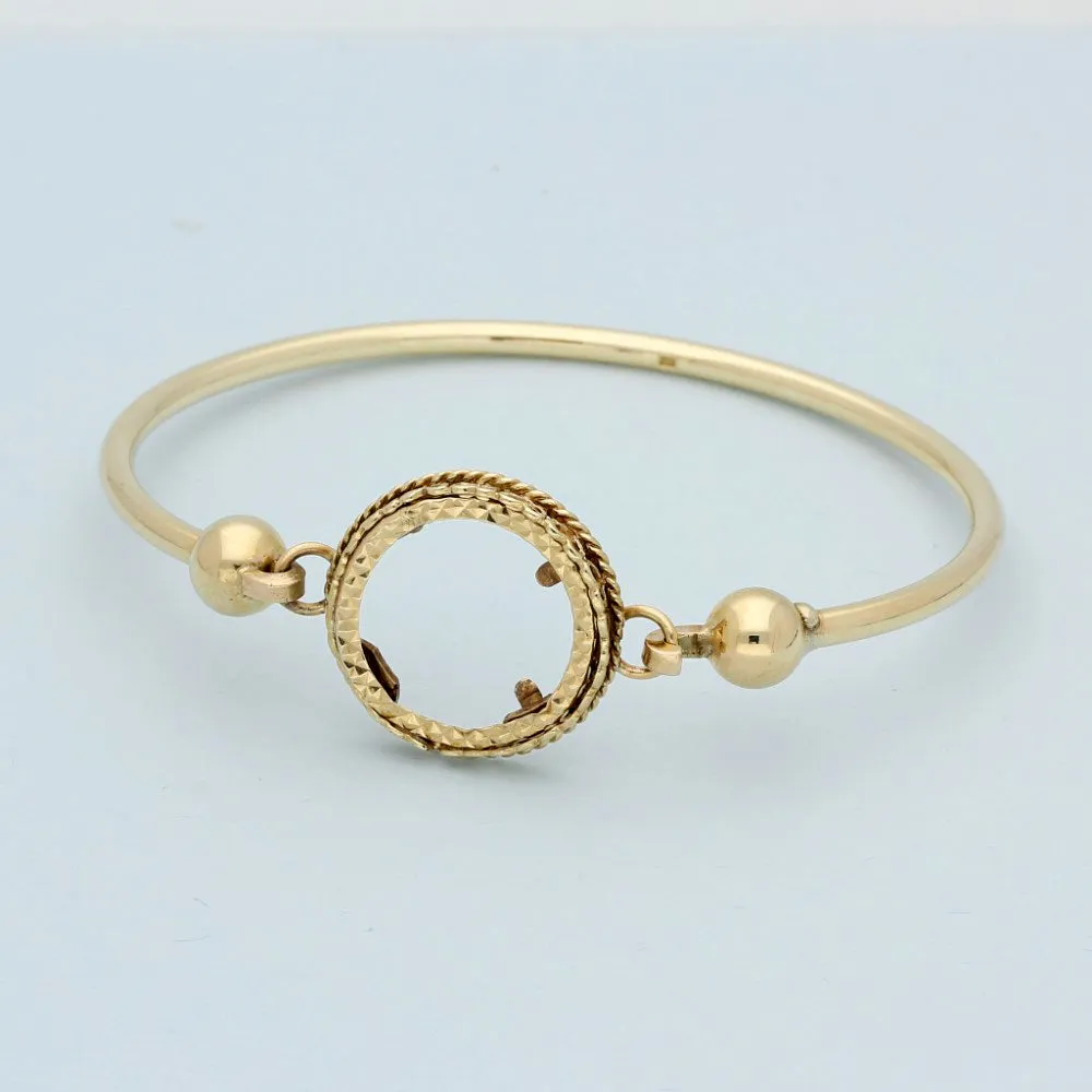 9ct Yellow Gold Torque Bangle for Half Sovereign