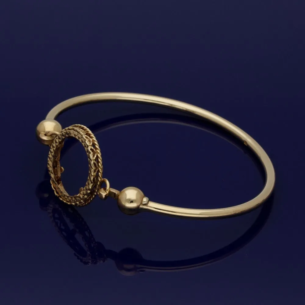 9ct Yellow Gold Torque Bangle for Half Sovereign