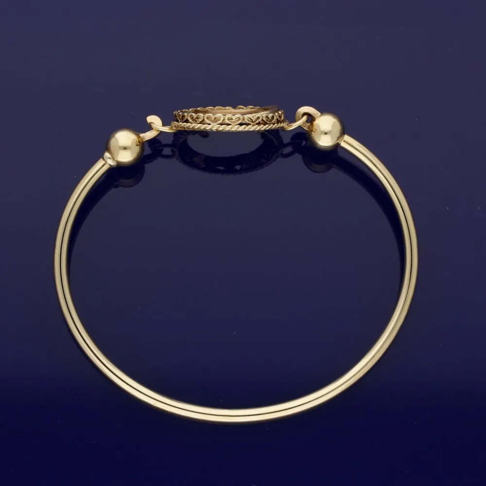 9ct Yellow Gold Torque Bangle for Half Sovereign