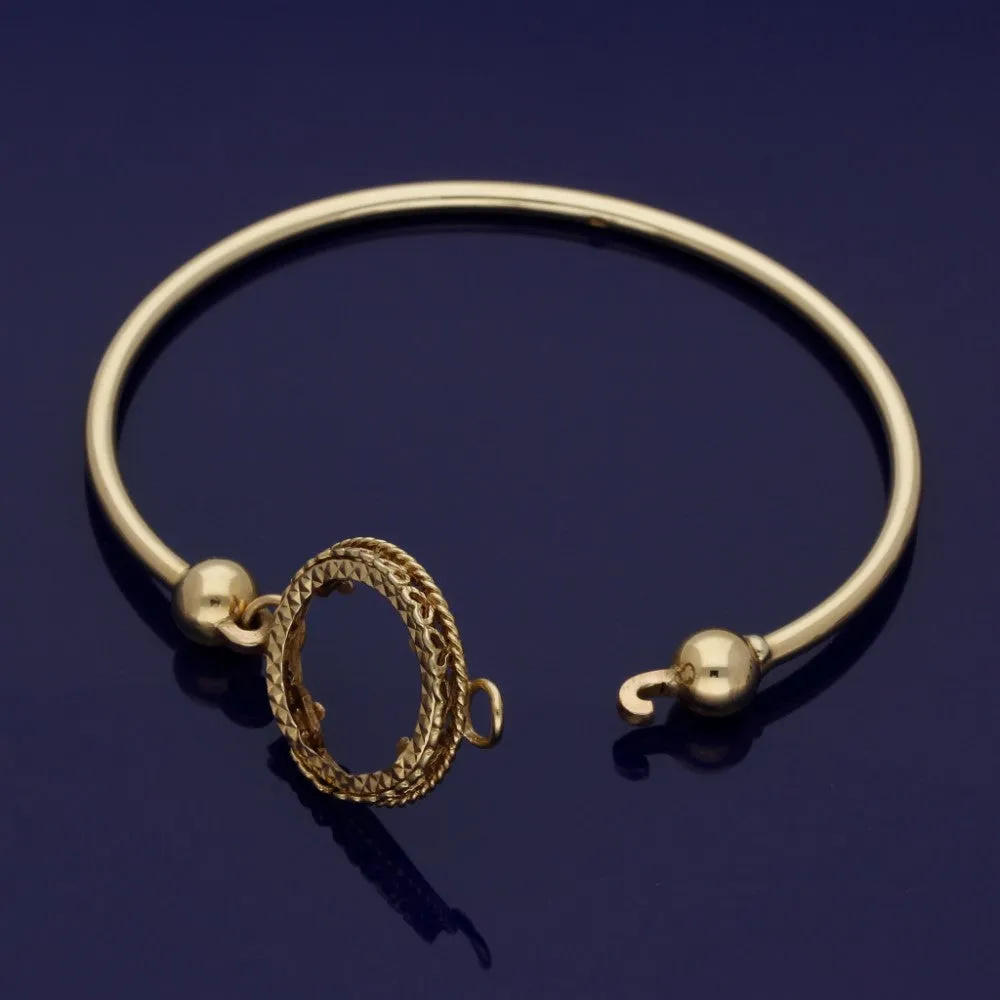 9ct Yellow Gold Torque Bangle for Half Sovereign