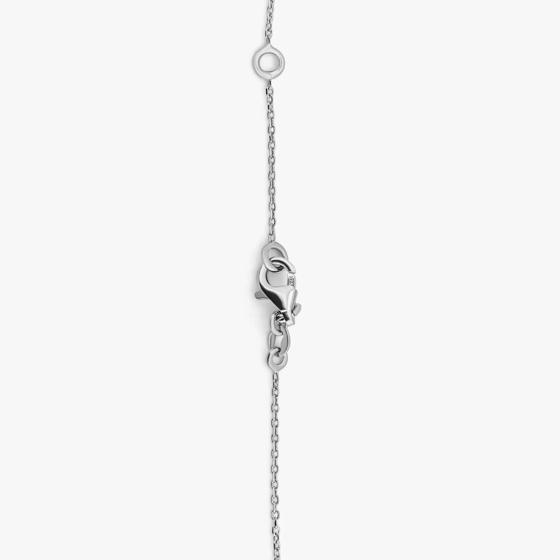 9K satin white gold Kensington chain necklace with topaz and green amethyst