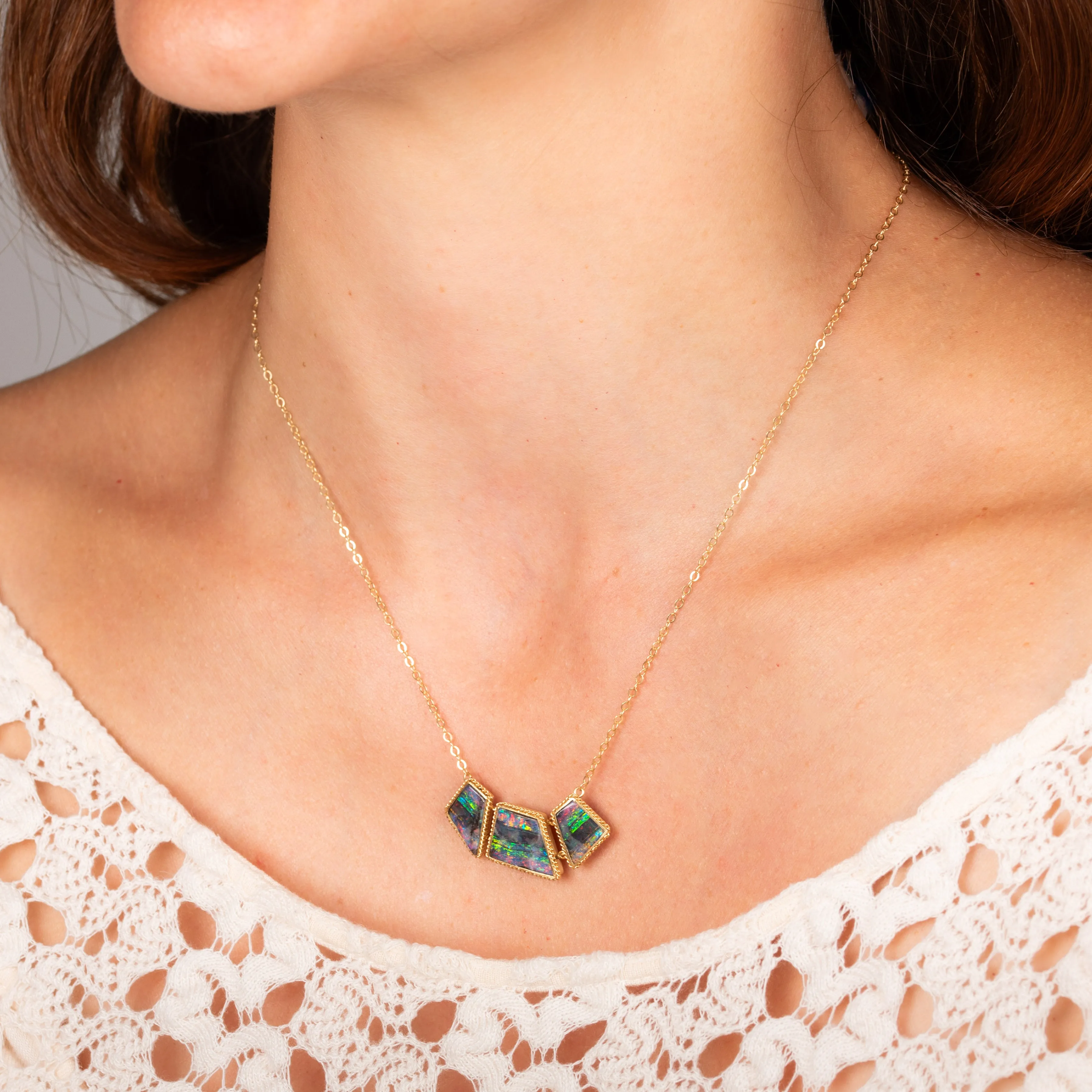 Abstract Boulder Opal Necklace