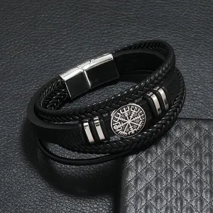 Adjustable Leather Oxidized Bracelet For Men & Boy (Free Size)