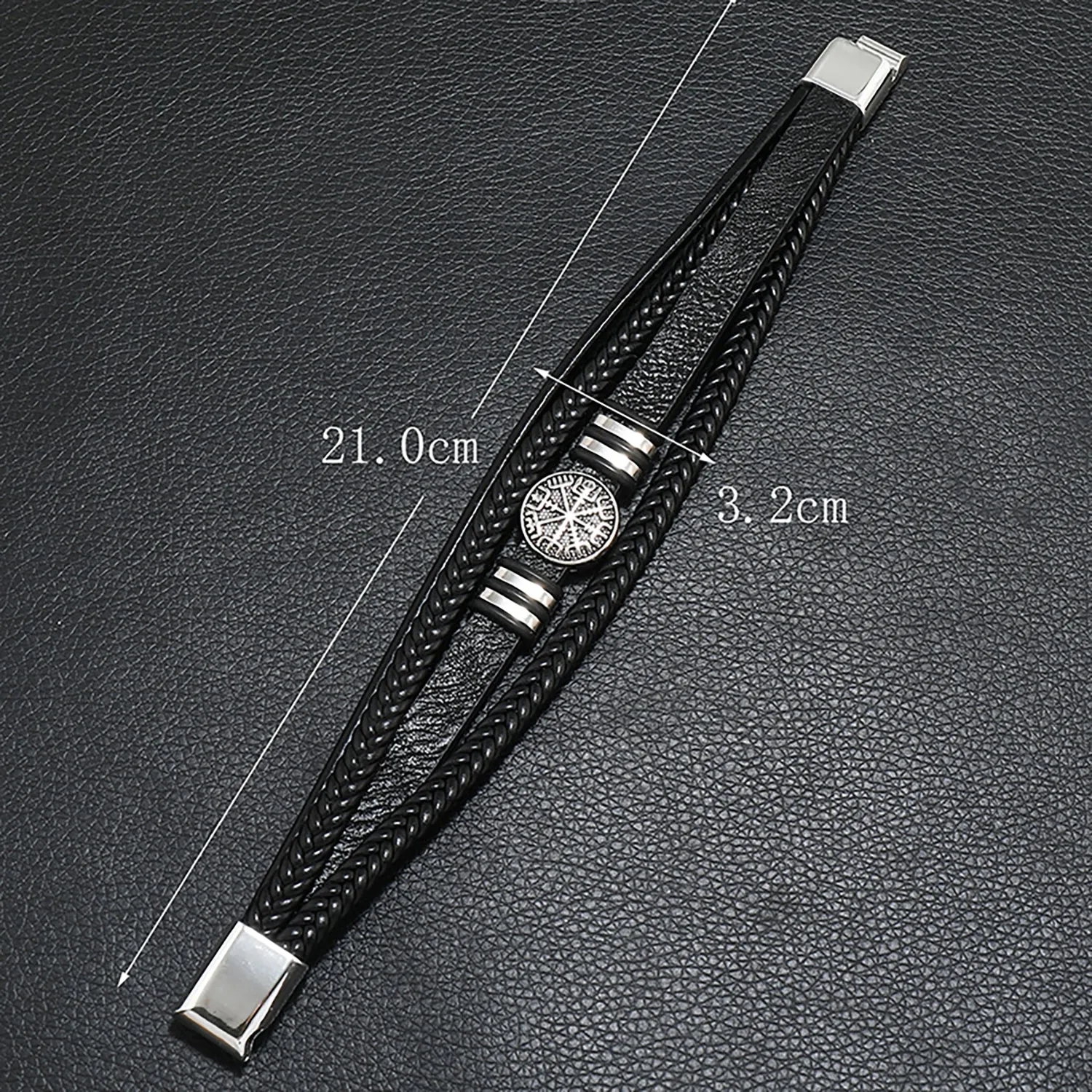 Adjustable Leather Oxidized Bracelet For Men & Boy (Free Size)