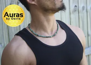 African Turquoise Necklace - Turquoise Jewelry for Men/Women - Promotes Positivity - Overcome Destructive Habits - Increase Confidence