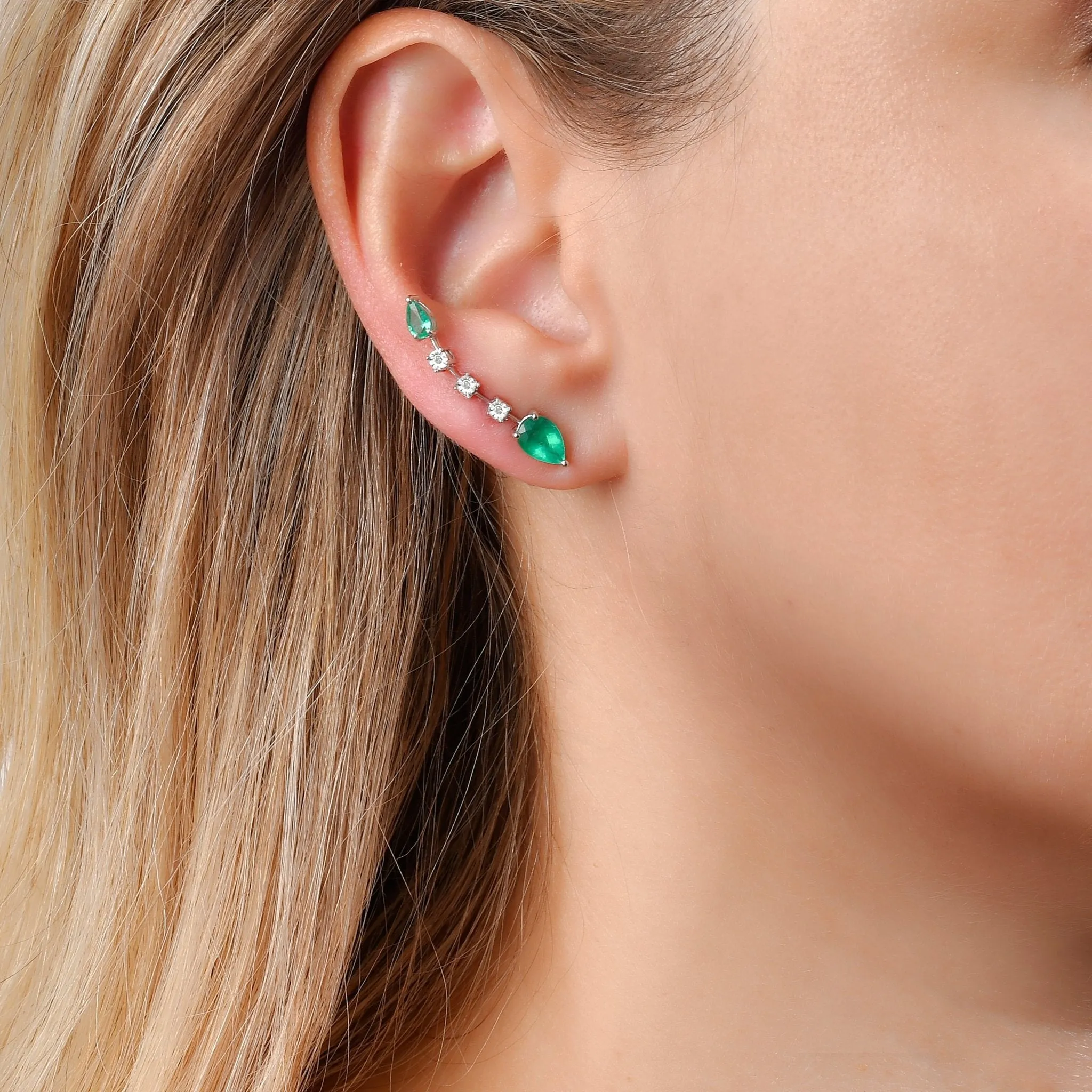 Amara Climber Earrings - WG