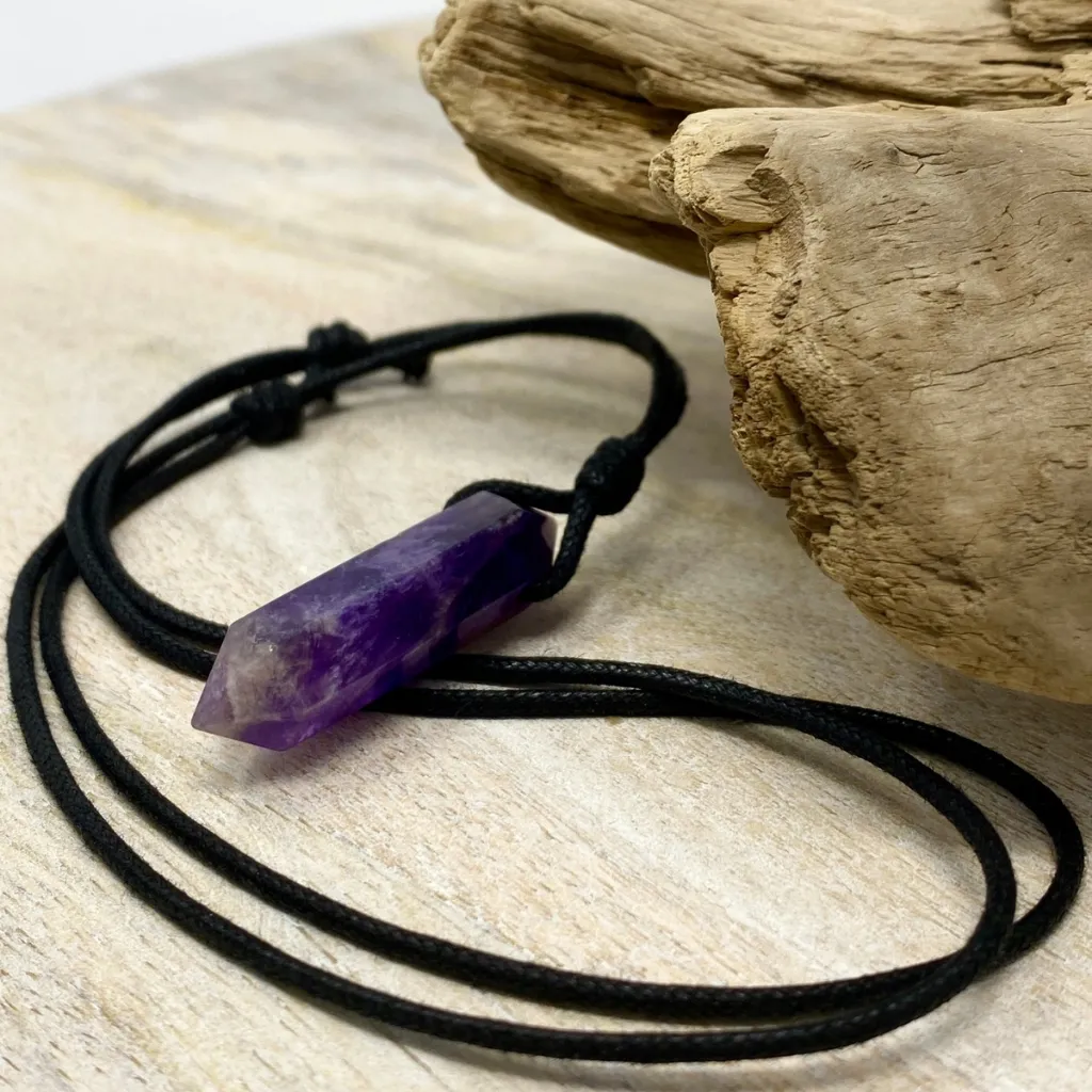 Amethyst Crystal Necklace - Elegant & Adjustable