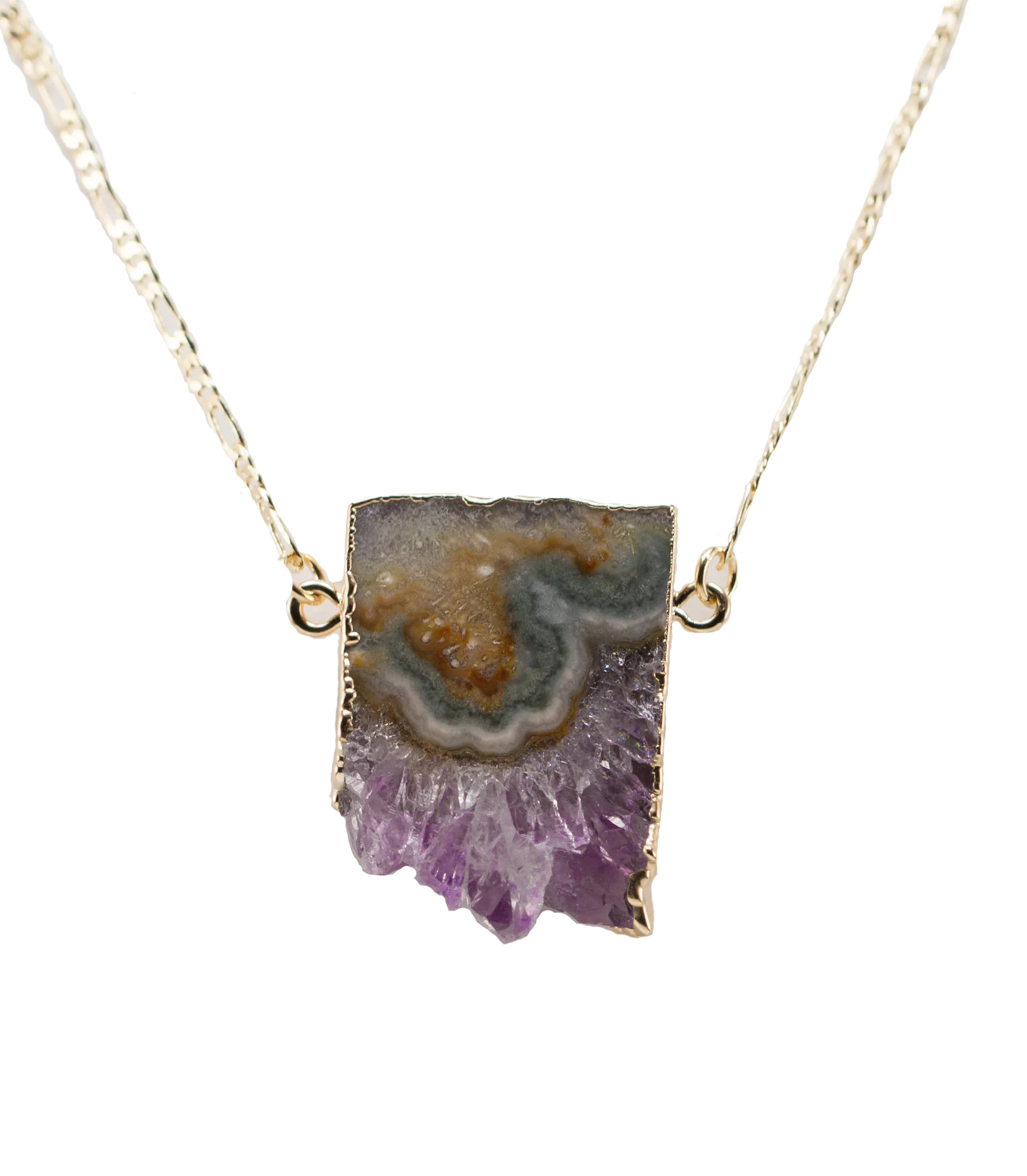 Amethyst Horizontal Slice Necklace