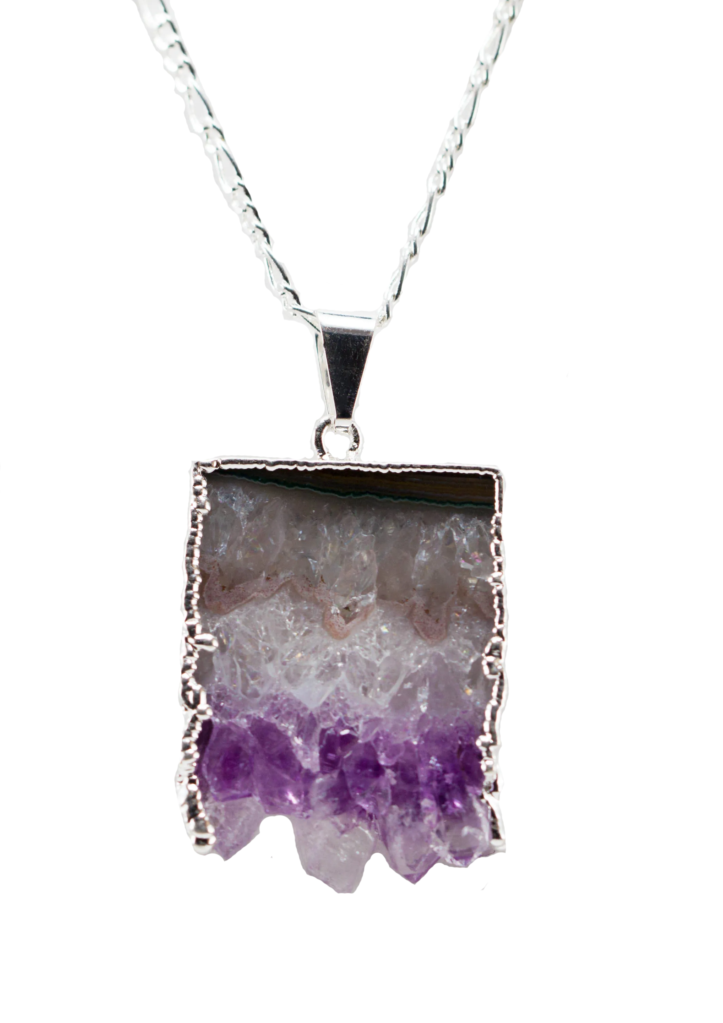 Amethyst Horizontal Slice Necklace