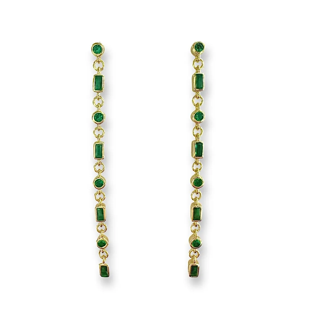 Amy Geovana Bezel Drop Earrings