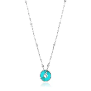 ANIA HAIE - Silver Turquoise Disc Necklace