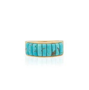 Anna Beck Gold Rectangular Turquoise Multi-Stone Ring