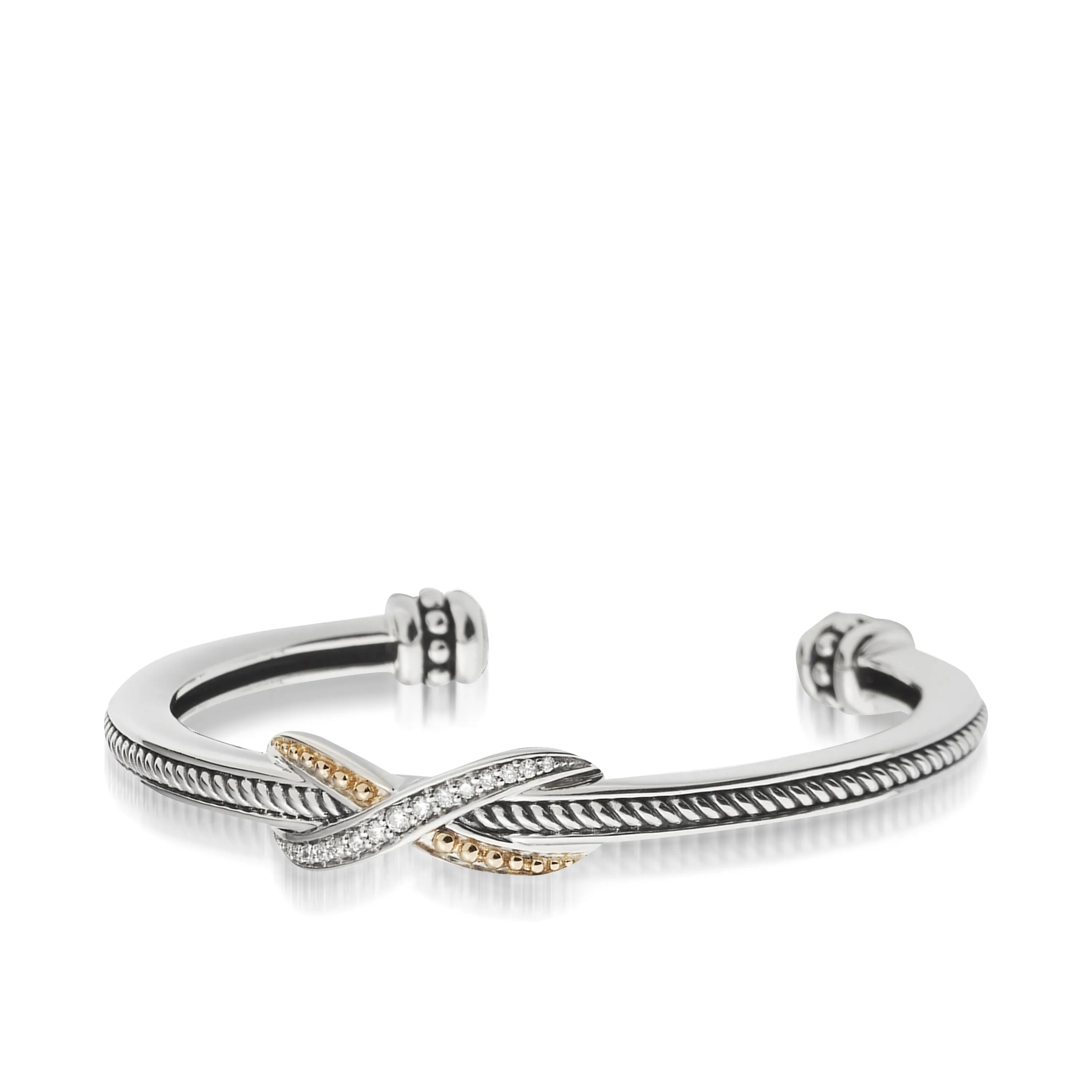 Apollo Curve Cuff Bracelet with Pavé Diamonds