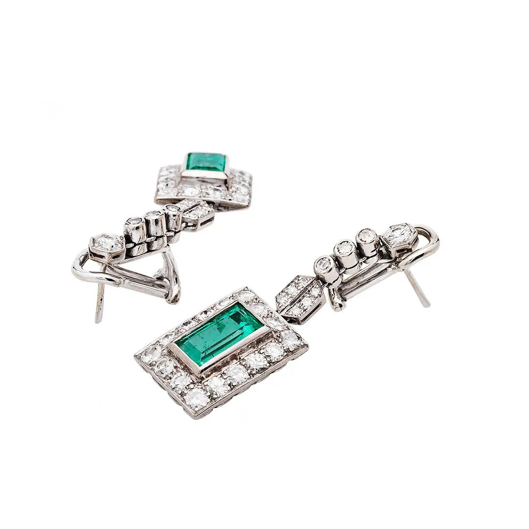 Art Deco Emerald Earrings