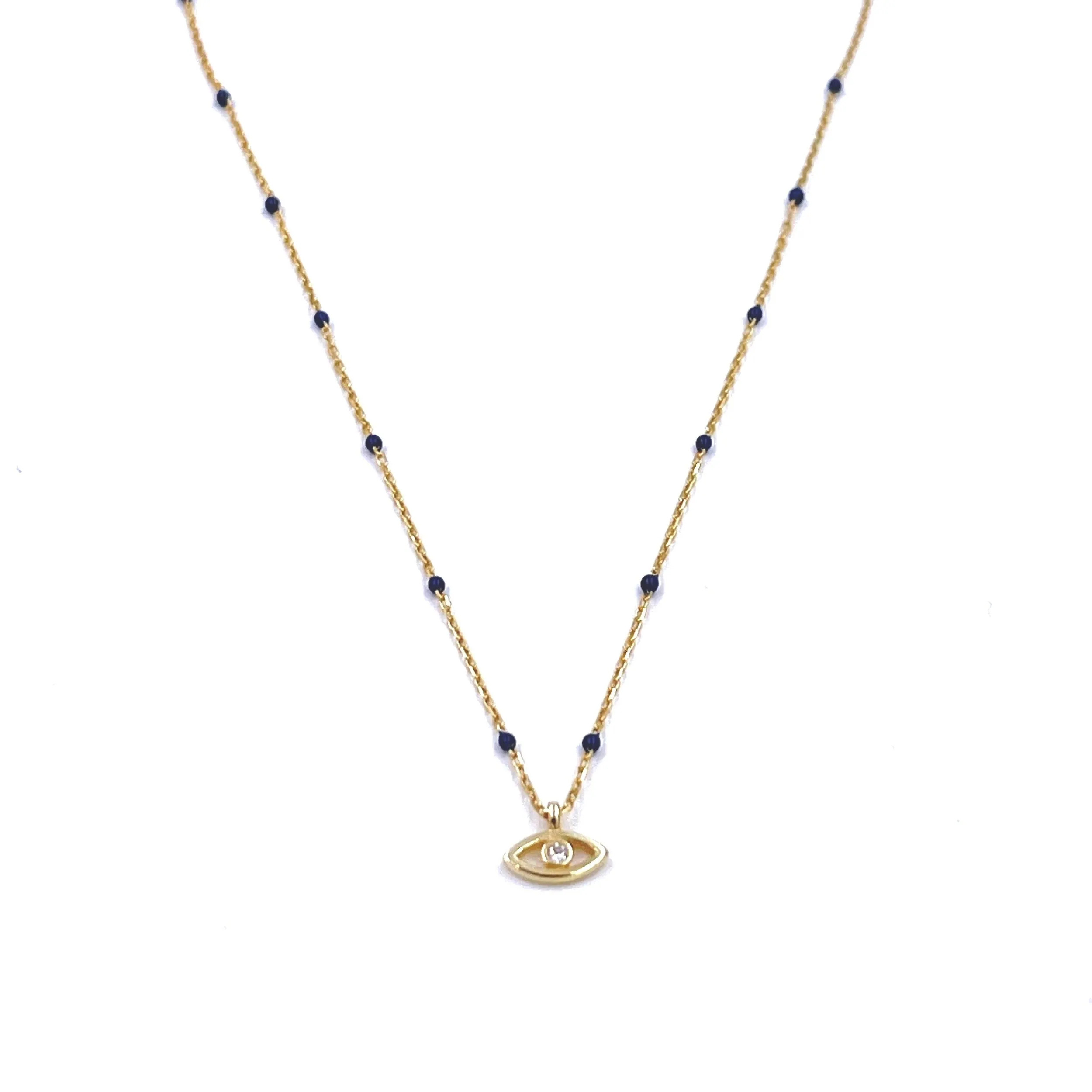 Ashley Gold Sterling Silver Gold Plated Lapis And Turquoise Evil Eye Necklace