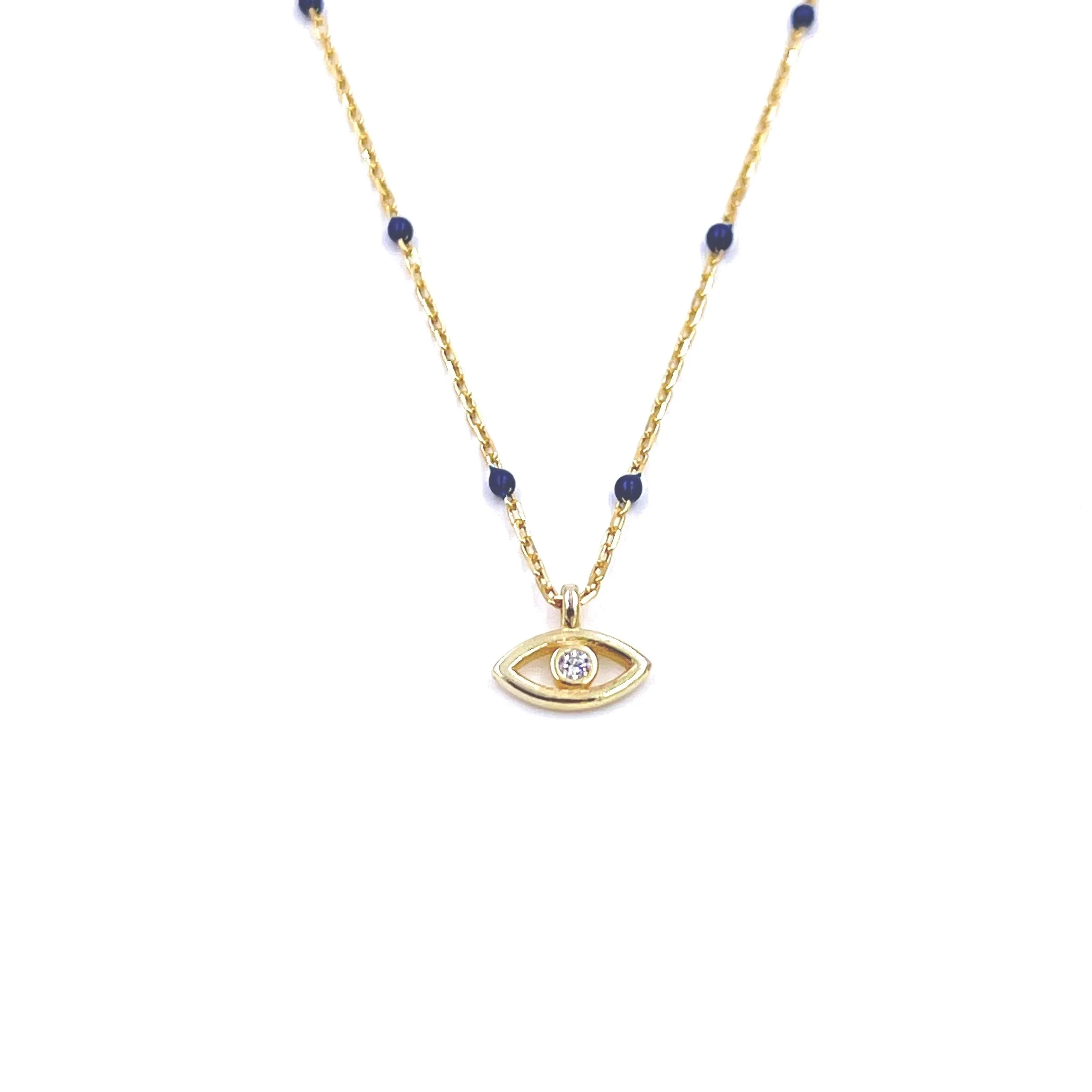 Ashley Gold Sterling Silver Gold Plated Lapis And Turquoise Evil Eye Necklace