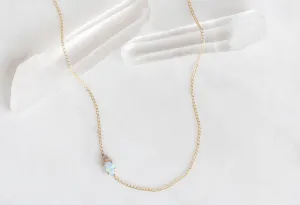 Asymmetrical Opal   Diamond Necklace