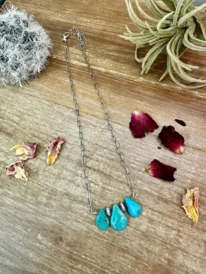 Authentic Teardrop Turquoise Stones Necklace