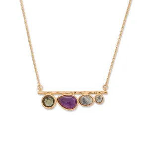 Azalea Multi Stone Bar Necklace