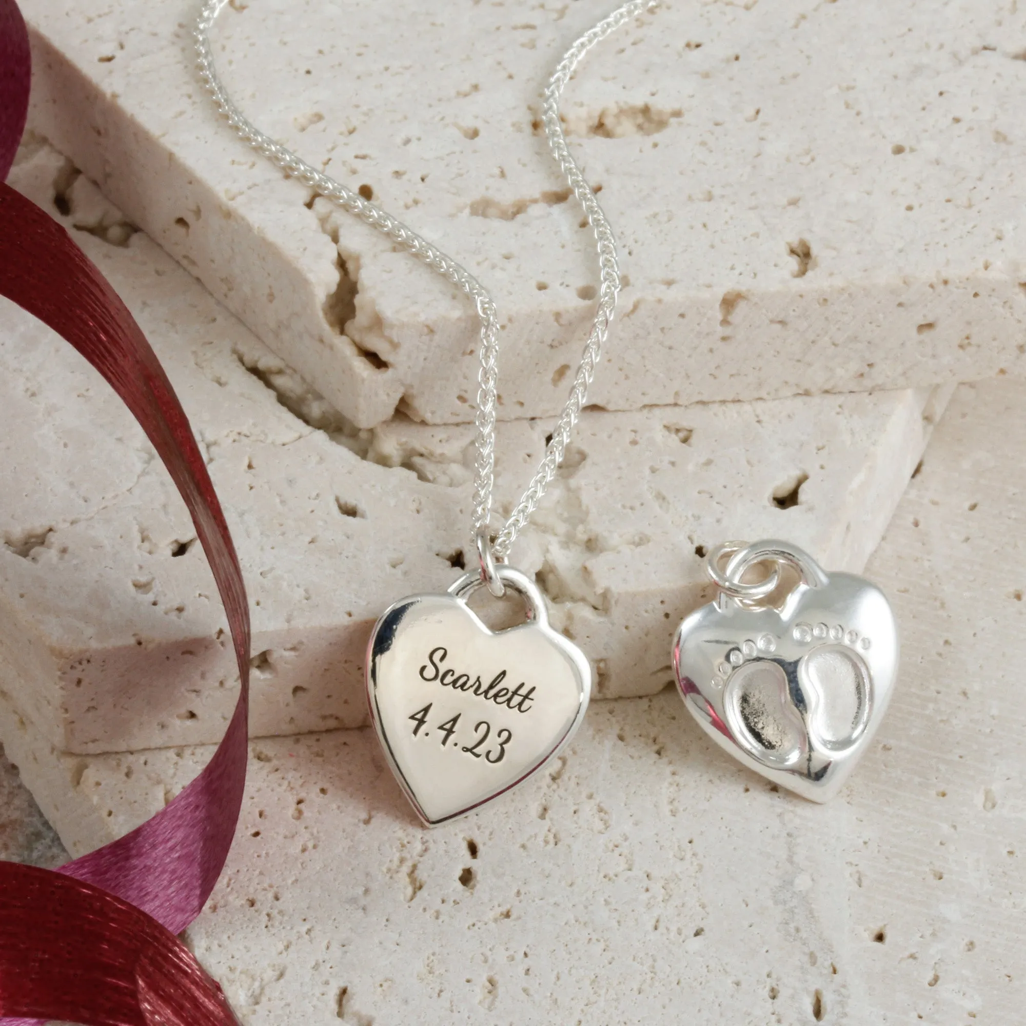 Baby Footsteps Personalised Silver Charm