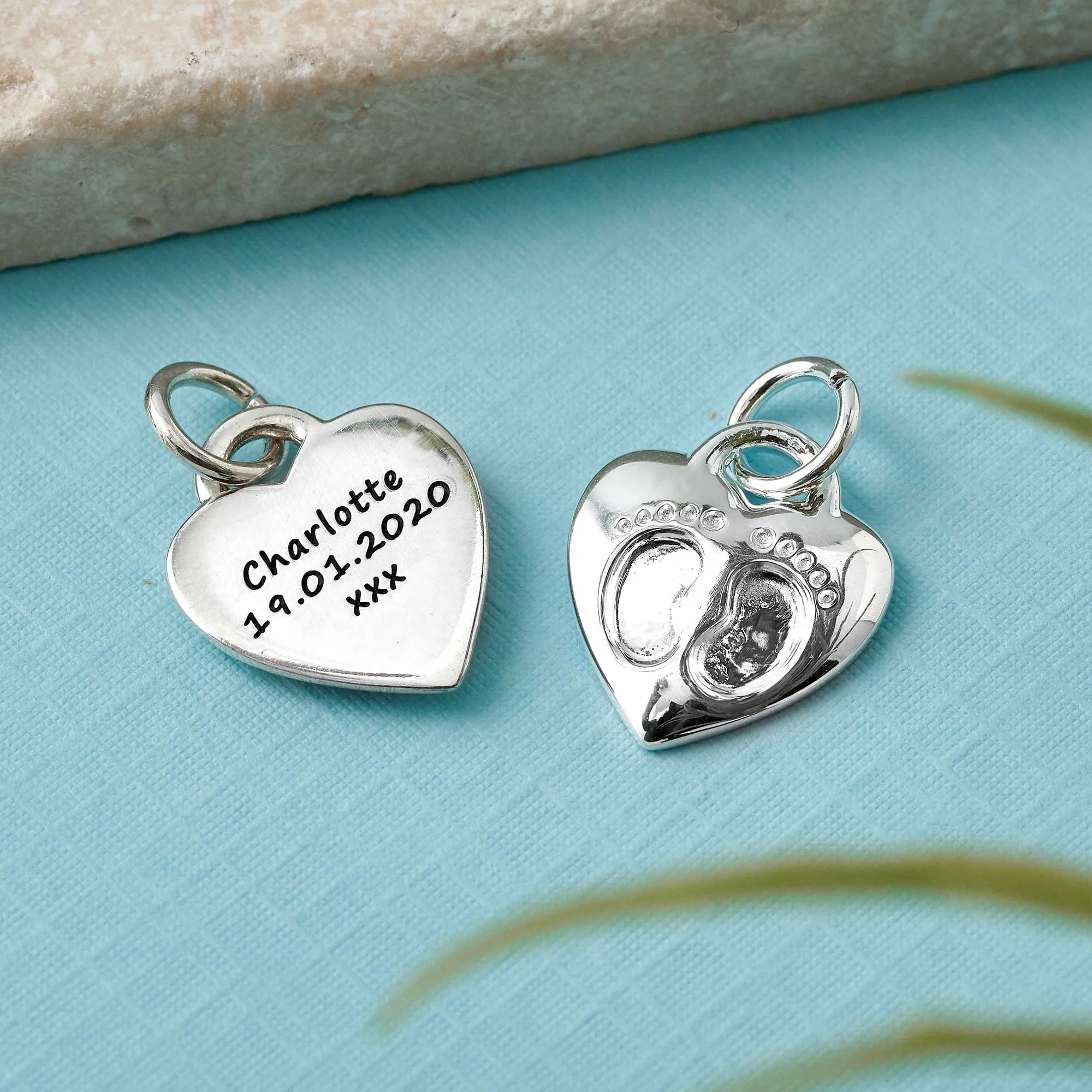 Baby Footsteps Personalised Silver Charm